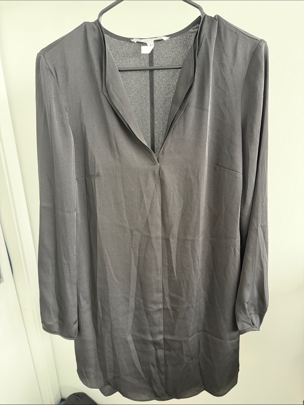 BCBGeneration Women's Black V-Neck Long Sleeve Mini Dress